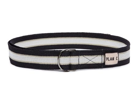 Logo patch stripe D-ring belt - PLAN C - Multi-colour Online now