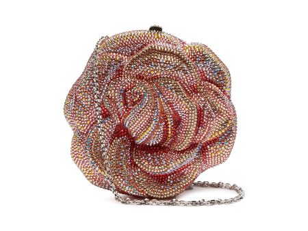 Apricot Rose  crystal pavé minaudière - Judith Leiber - Pink Cheap