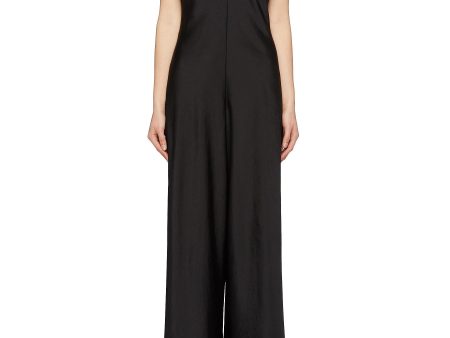 Wash & Go  wide leg satin jumpsuit - alexanderwang.t - Black For Discount