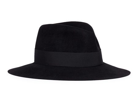 Virginie  swirl rabbit furfelt fedora hat - Maison Michel - Black Supply