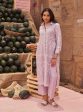 Mulmul Cotton Heli Lilac Long Kurta With Mulmul Cotton Heli Lilac Pant on Sale