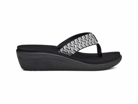 Teva Women VOYA WEDGE PAINT TRACKS BLACK  WHITE Cheap