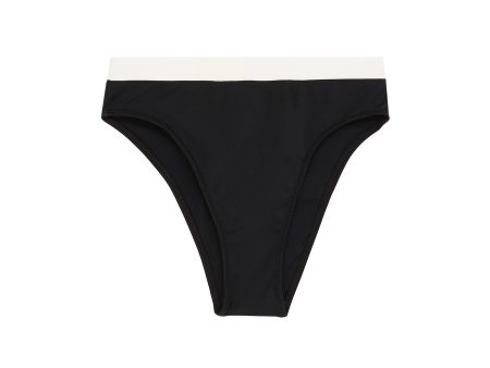 The Christie  contrast waist bikini bottoms - Solid & Striped - Black For Sale