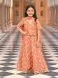 Mulmul Luxe Tissue Jalebi Burnt Orange Lehenga For Discount