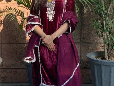 Makhmal Areca Kurta For Discount