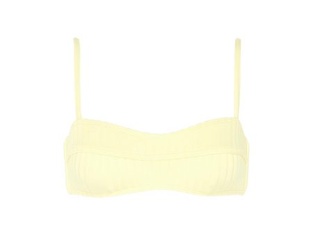 Banana  panelled rib knit bikini top Sale