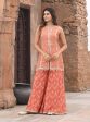 Mulmul Organza Satin Ainah Burnt Orange Kurta with Mulmul Organza Satin Ainah Burnt Orange Sharara Online Hot Sale