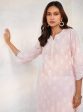 Mulmul Cotton Arpora Pink Kurta With Mulmul Cotton Arpora White Pant Supply