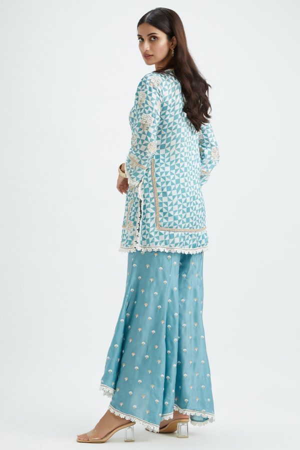 Leyton Teal Kurta For Cheap