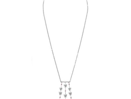 Diamond sapphire jade 18k white gold link fringe necklace - Samuel Kung - Metallic For Cheap