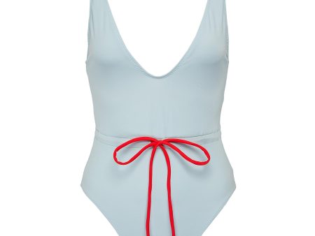 The Michelle Tie  one-piece swimsuit - Solid & Striped - Blue Online Sale