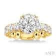 2 Ctw Diamond Semi-Mount Engagement Ring in 18K Yellow Gold Online now