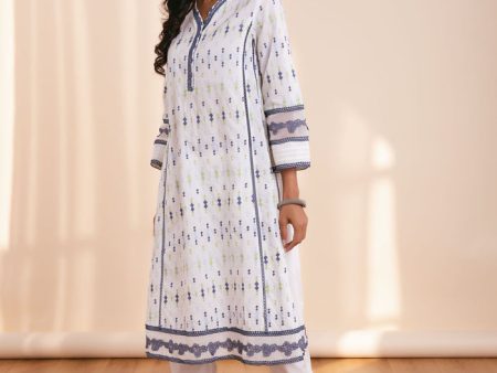 Mulmul Cotton Valencia White Kurta Fashion