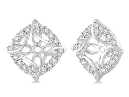 1 4 Ctw Round Cut Diamond Jacket Earrings in 14K White Gold Online Sale