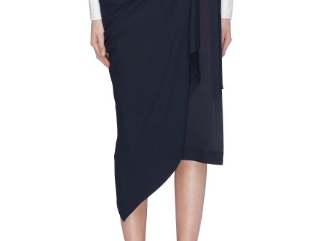 Slogan sequin panel drape wrap skirt - Monse - Blue Supply