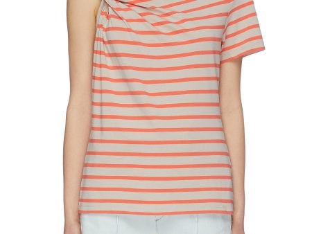 Twisted asymmetric sleeve stripe T-shirt - alexanderwang.t - Multi-colour For Cheap