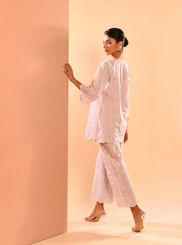 Mulmul Cotton Reeve Dusty Pink Top With Mulmul Cotton Reeve Dusty Pink Pant Online now