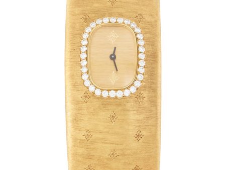 Cleopatra Losanghe Biz  diamond 18k yellow gold cuff watch - Buccellati Watches - Metallic Online Hot Sale