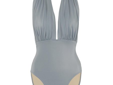 Low Back Mio  halterneck one-piece swimsuit - Norma Kamali - Grey Online