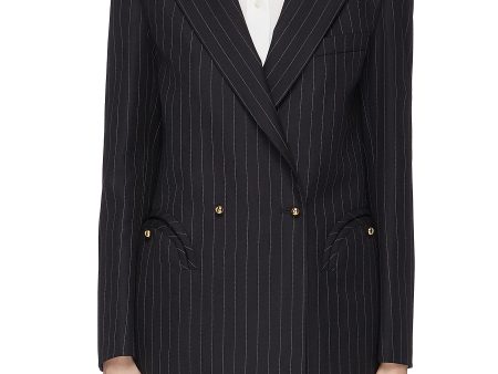 J-Class  pinstripe double breasted wool everyday blazer - Blazé Milano - Multi-colour Discount