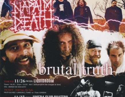 Napalm Death   Brutal Truth 2014 Japan tour concert gig flyer Sale