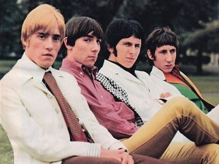 The Who 1967 05 Japanese music press cutting clipping - photo pinup - band outside on bench on Sale