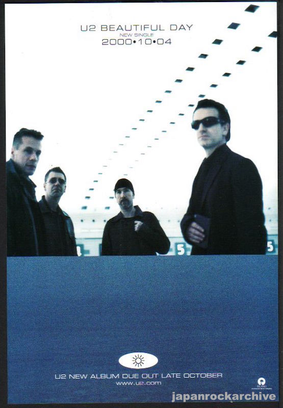 U2 2000 10 Beautiful Day single Japan  promo ad For Sale