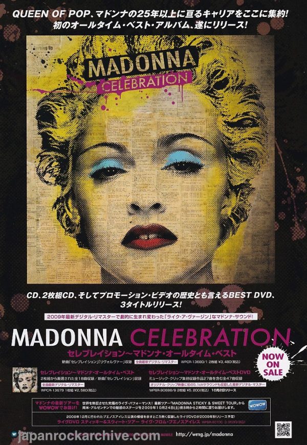 Madonna 2009 11 Celebration Japan album promo ad on Sale