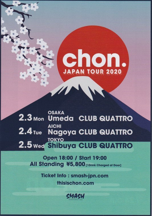 Chon. 2020 Japan tour concert gig flyer   handbill Online Hot Sale