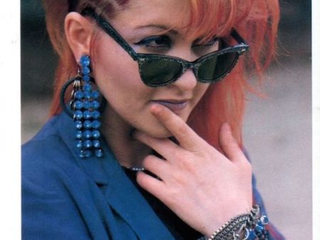 Cyndi Lauper 1984 08 Japanese music press cutting clipping - photo pinup - red hair sunglasses Online