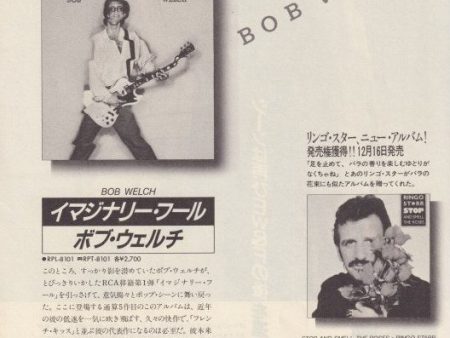 Bob Welch 1982 01 S T Japan album promo ad on Sale