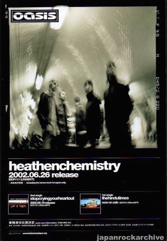 Oasis 2002 08 Heathenchemistry Japan album promo ad Online Sale