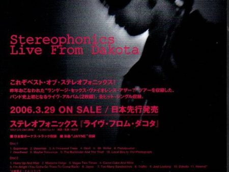 Stereophonics 2006 04 Live From Dakota Japan album promo ad Discount