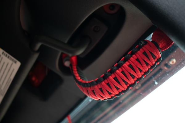 Fishbone Offroad 07-18 Wrangler JK A Pillar Sound Bar Red Paracord Grab Handles Online Sale