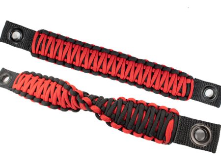 Fishbone Offroad 97-06 Jeep Wrangler Paracord Door Handles - Black Red Hot on Sale